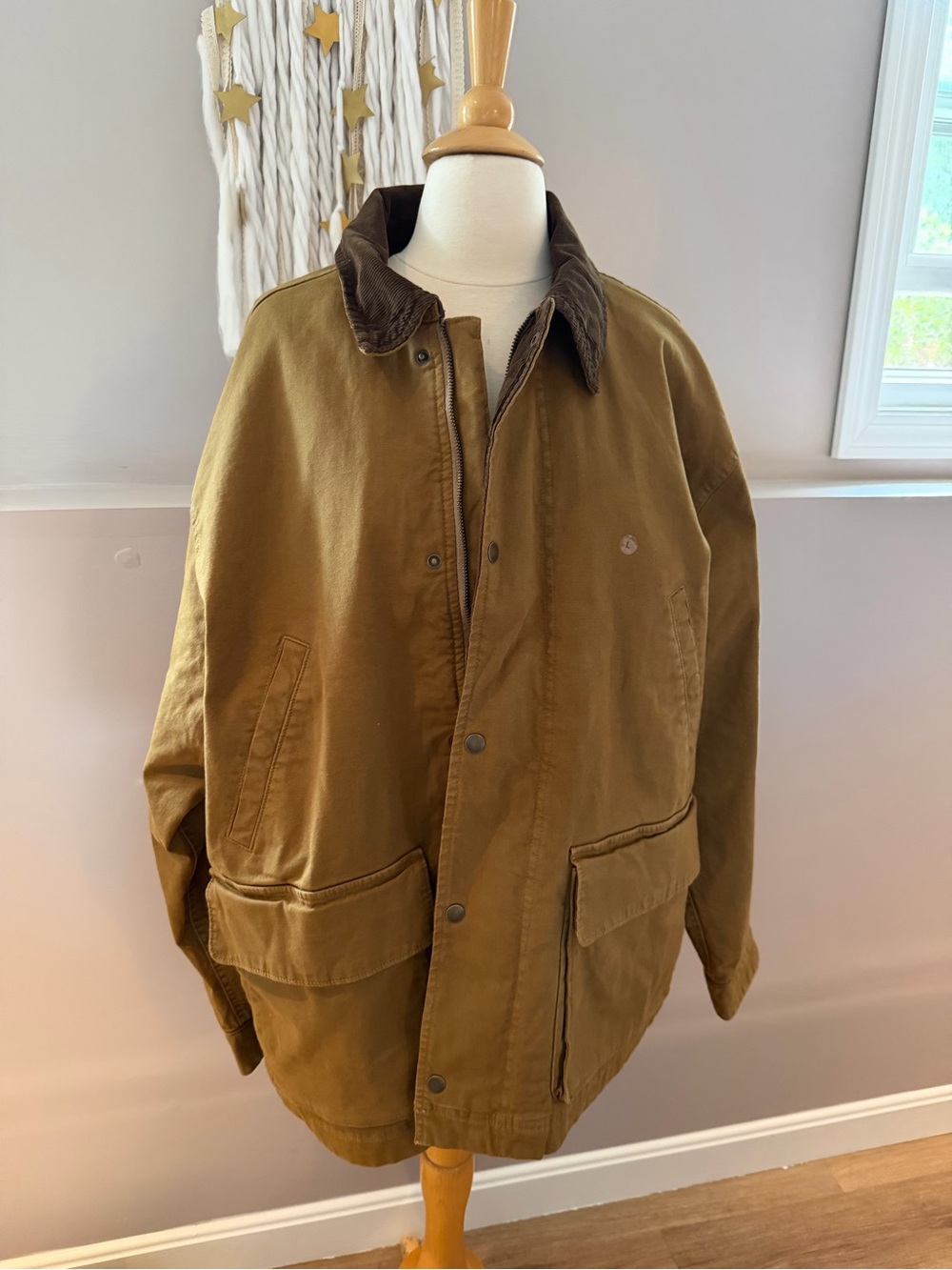 American Eagle Outfitters Brown Field Jacket with Corduroy Collar